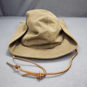 Dorfman-Pacific Hat Boonie Fitted Mens Large Khaki Outback Made USA Chin Strap